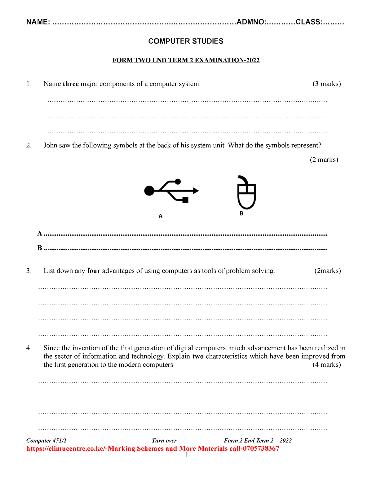 computer-studies-form-2-questions-a-b-name-studocu