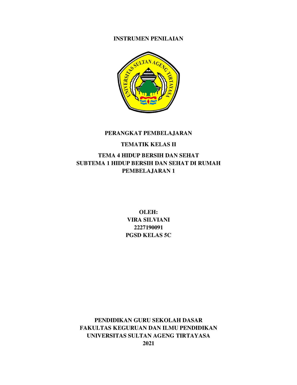 Instrumen Kelas 2 Tema 4 Subtema 2 Pembelajaran 1 Instrumen Penilaian Perangkat Pembelajaran 5938