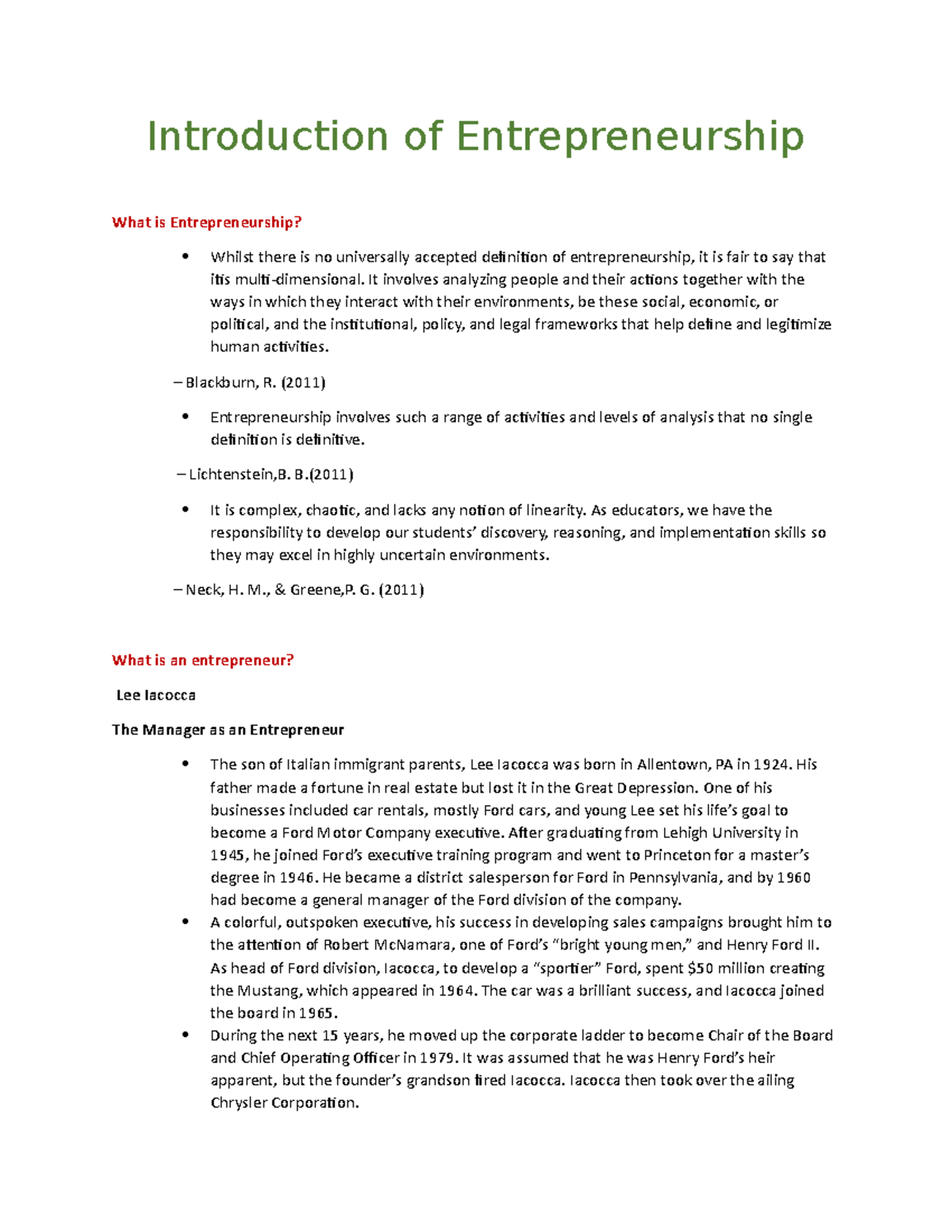 Introduction-of-entrep - Entrepreneurship with specialization in ...