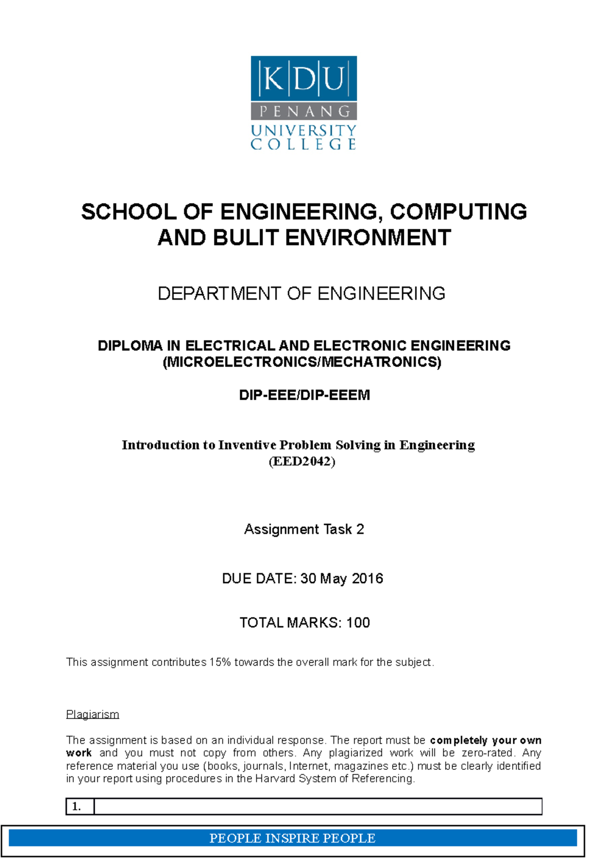 Latest Assignment Task 2 - SCHOOL OF ENGINEERING, COMPUTING AND BULIT ...