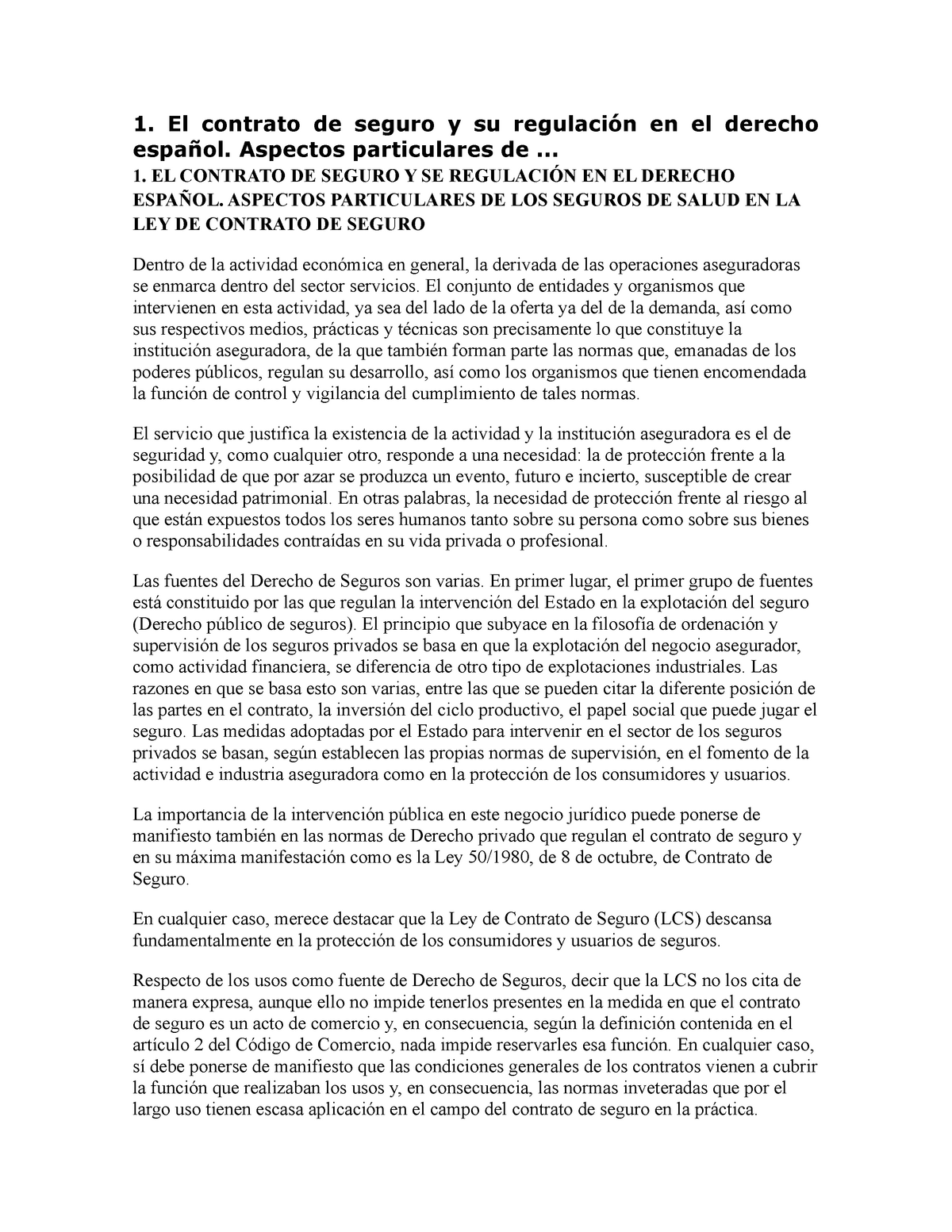 El Contrato De Seguro Y Se Regulación En El Derecho Español 1 El Contrato De Seguro Y Su 0113
