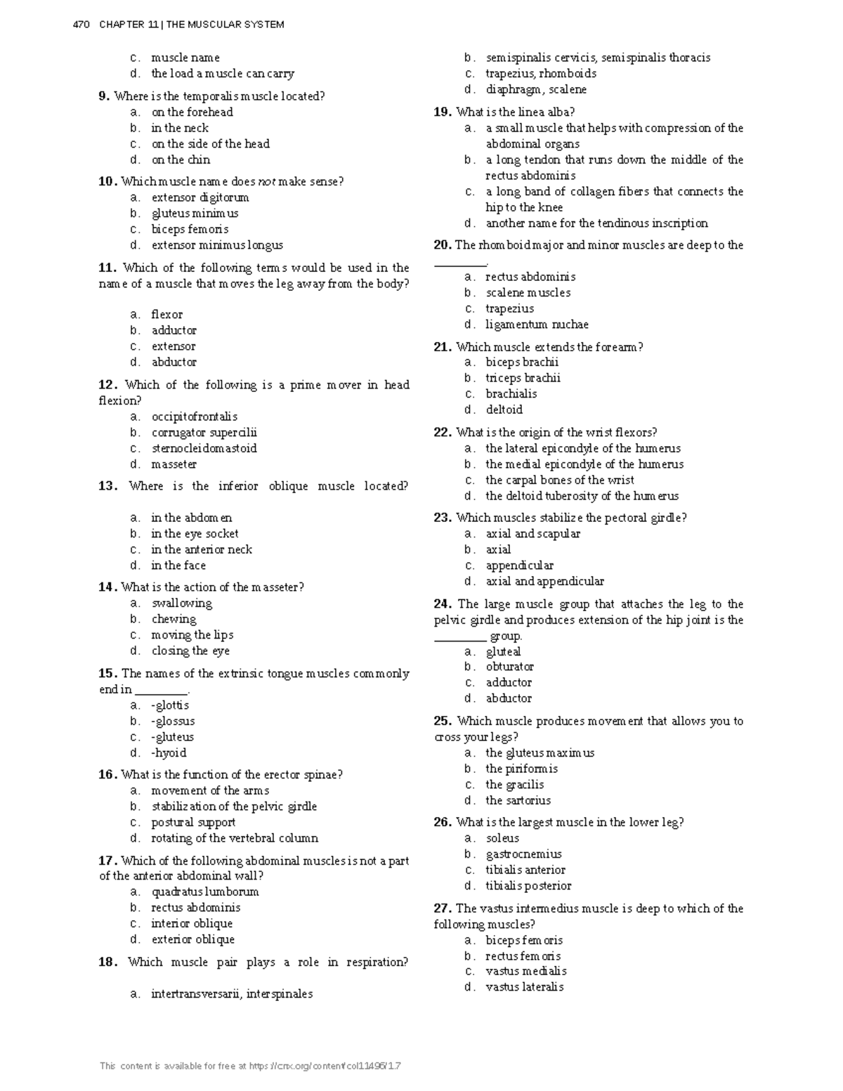 Anatomy-physiology-160 - c. muscle name d. the load a muscle can carry ...