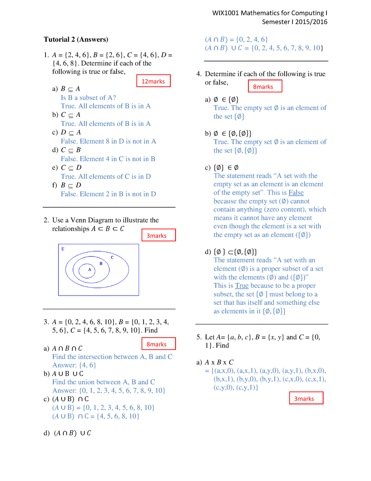 Computing Mathematics Tutorial 2 Answer Studocu