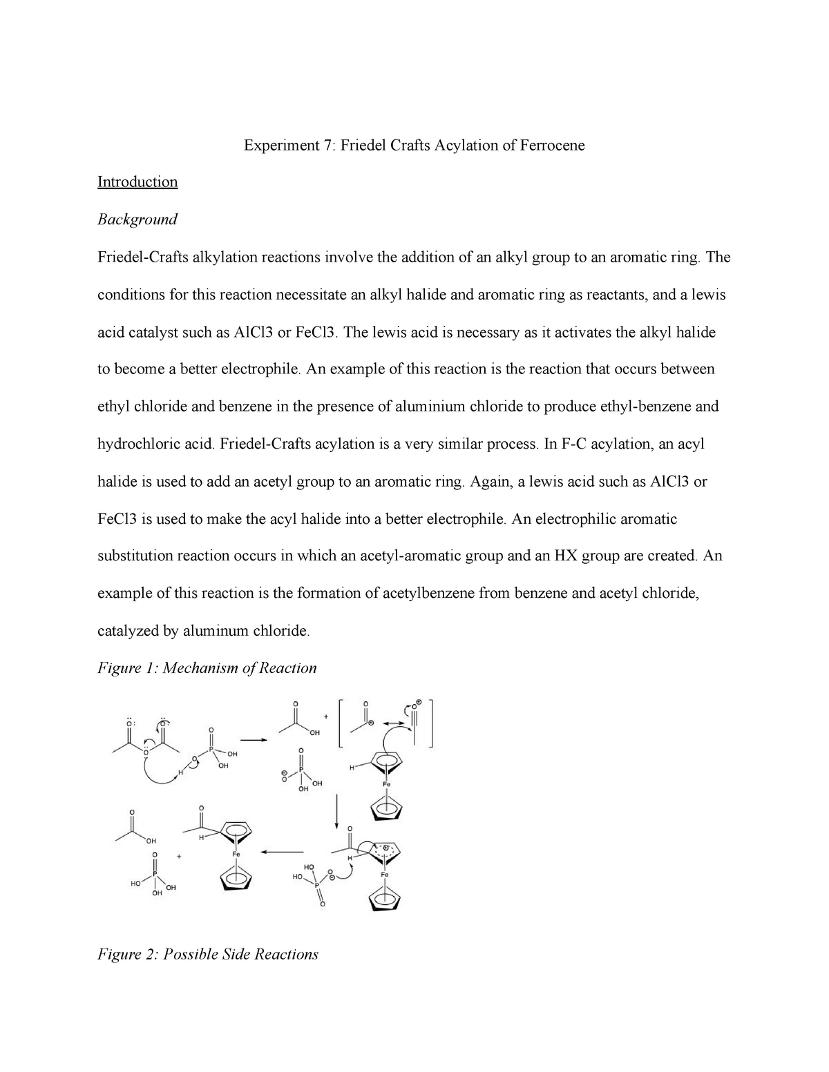 friedel crafts acylation of ferrocene mechanism