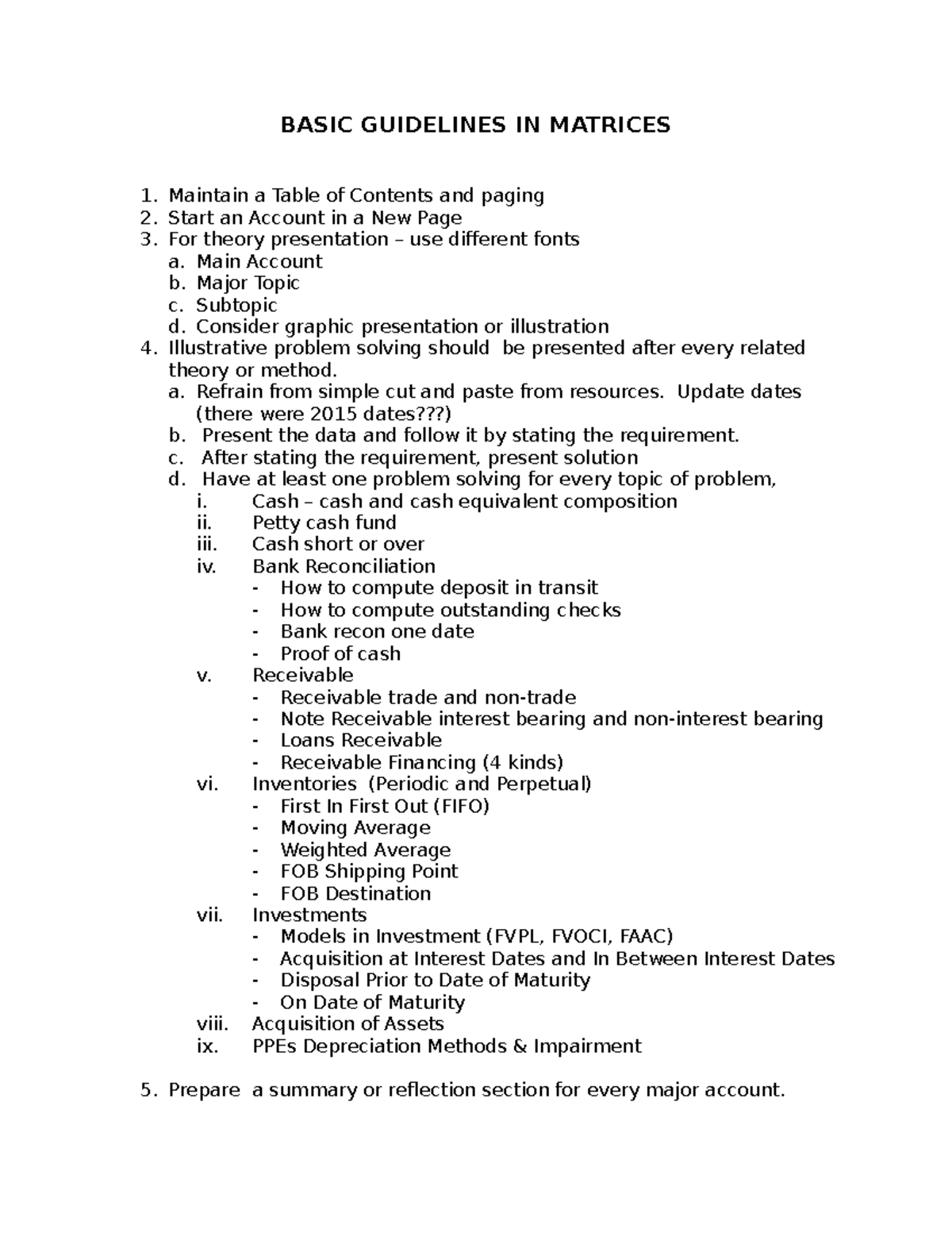 Basic- Guidelines-IN- Matrices - BASIC GUIDELINES IN MATRICES 1 ...