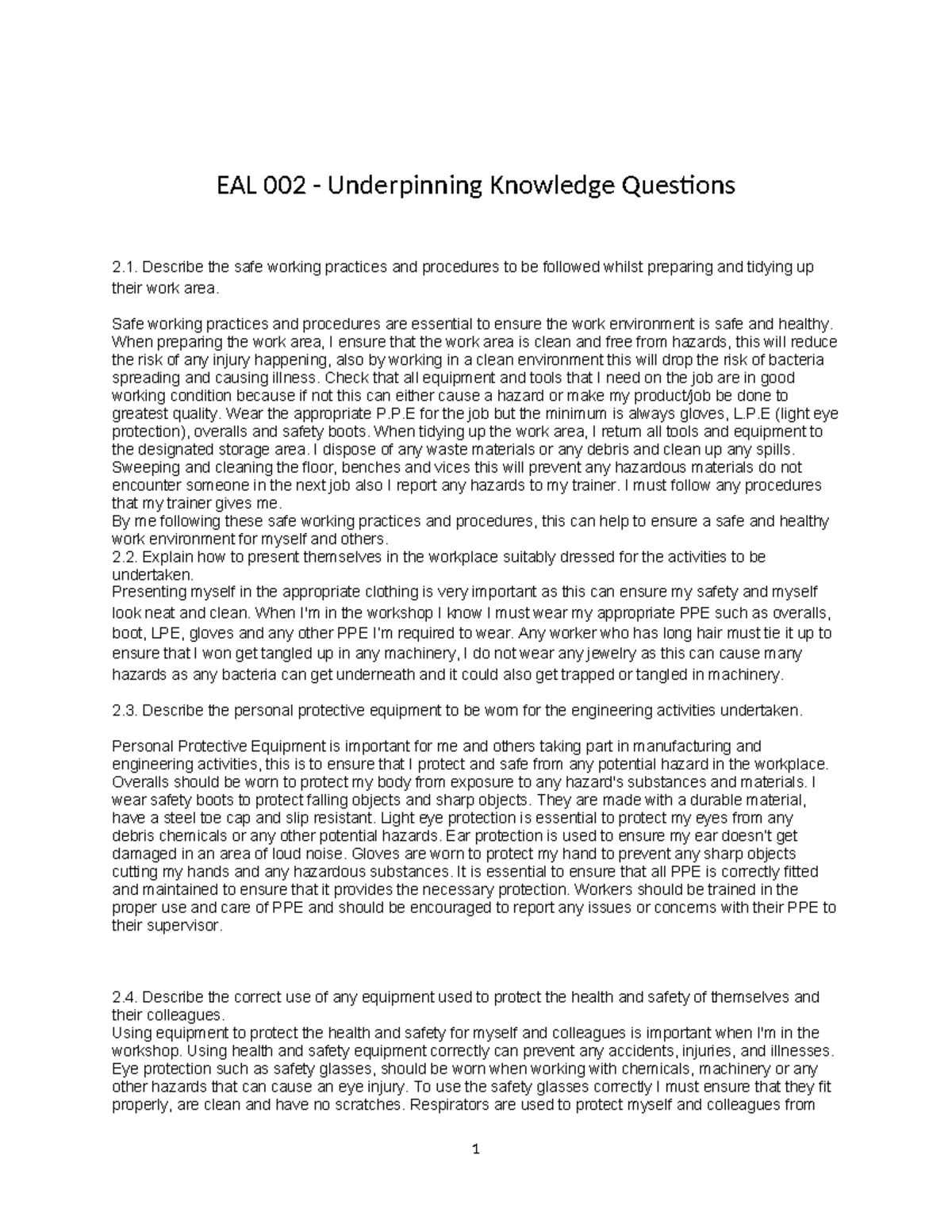 EAL 002 UPK Questions EAL 002 Underpinning Knowledge Questions 2 eal-002-upk-questions-eal-002-underpinning-knowledge-questions-2