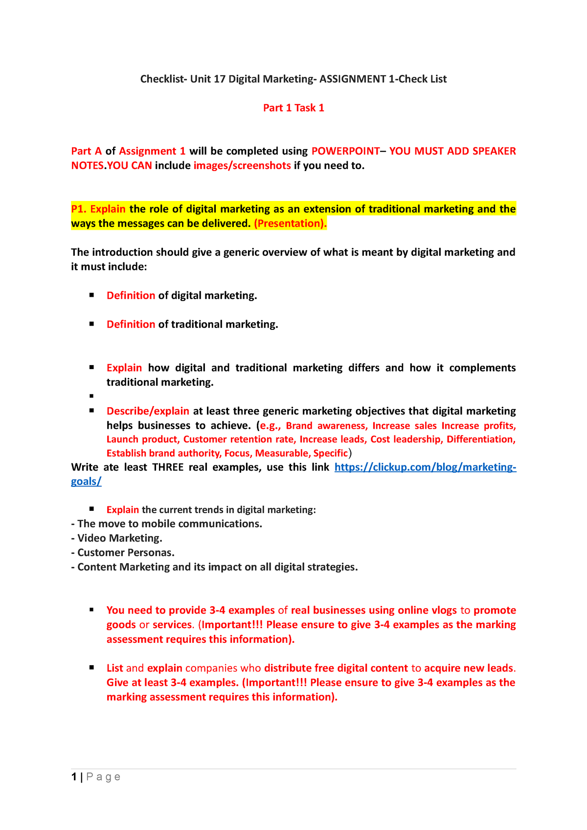 digital marketing assignment answers