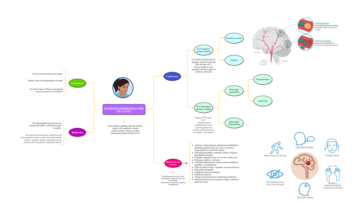 Accidentes Cerebro Vascular Mapa Mental Accidentes Cerebro Vasculares