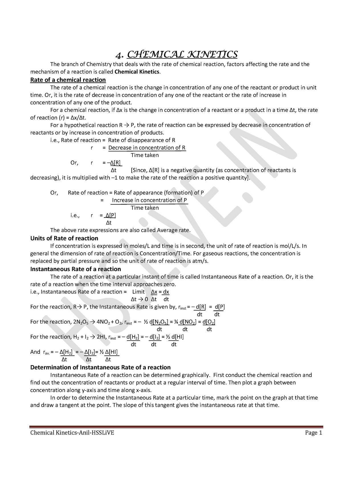 chemical kinetics case study questions term 2