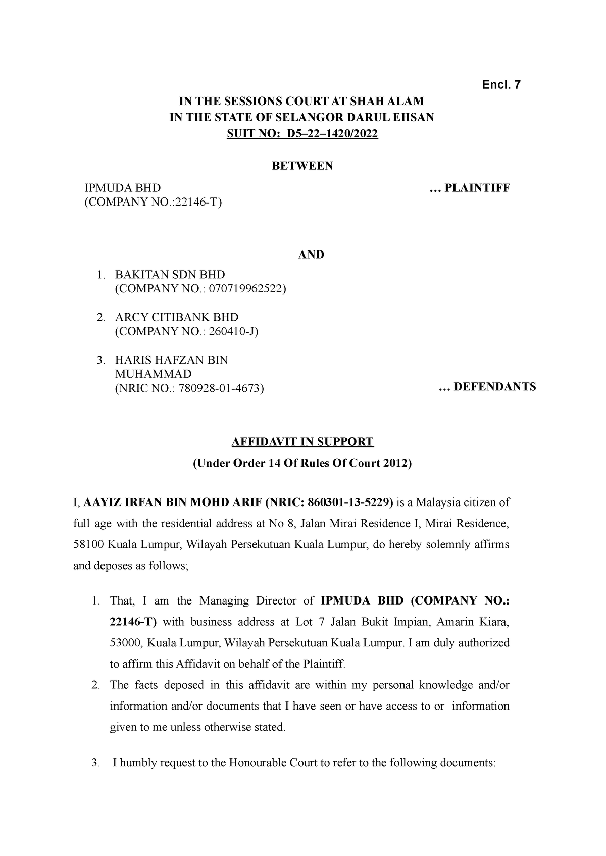 7. Affidavit in Support for Summary Judgement - (QFO ,1 7+( 6(66,216 ...