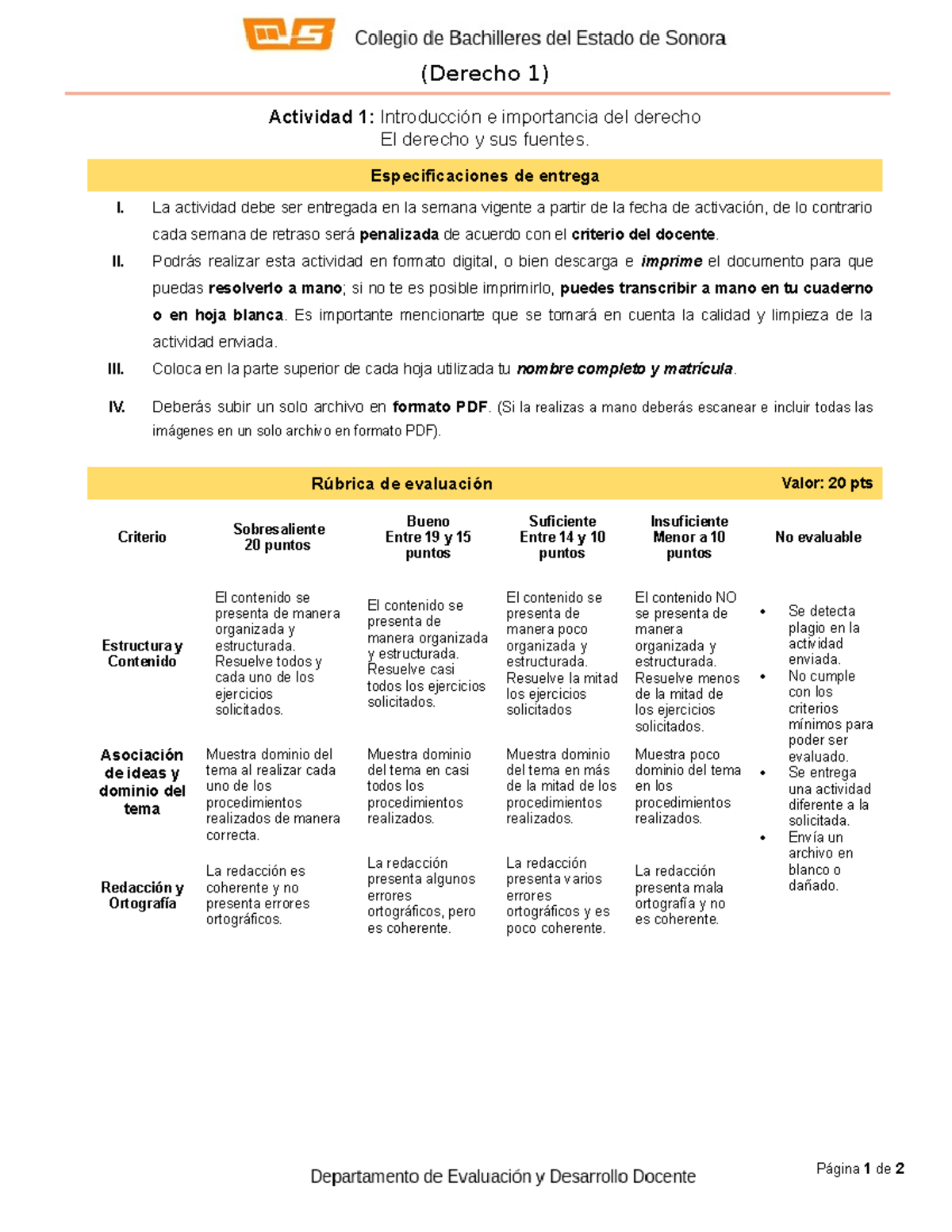 P1-DER1- Actividad 1 Derecho1 Cobach Jose - (Derecho 1) Actividad 1 ...