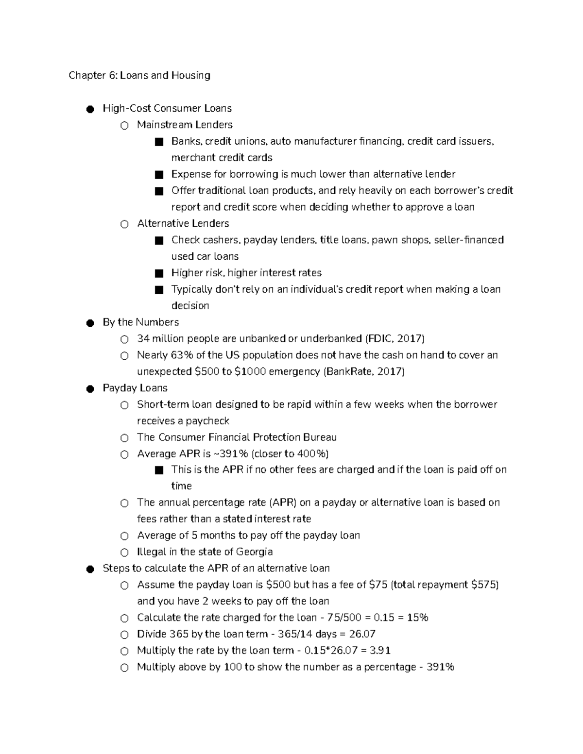 Chapter 6 Loans And Housing - Chapter 6: Loans And Housing High-Cost ...