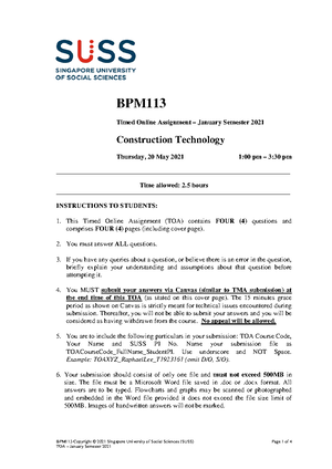 BPM113 JAN22 TMA02 - BPM Construction Technology Tutor-Marked ...