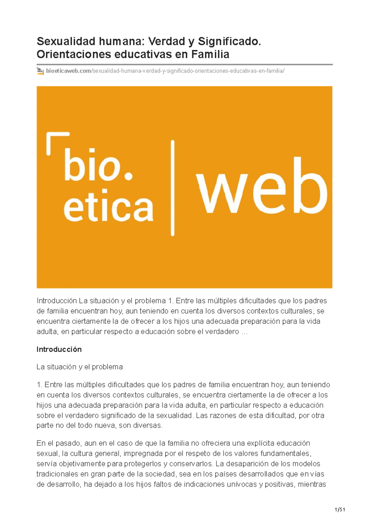 Bioeticaweb.com-Sexualidad Humana Verdad Y Significado Orientaciones ...