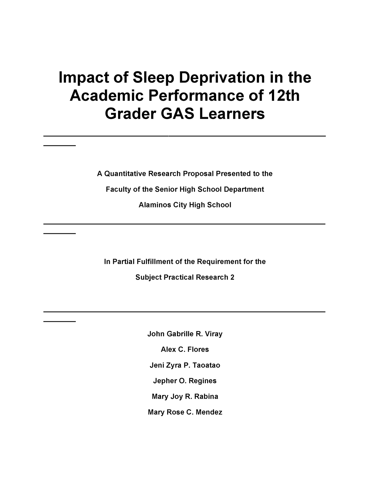 effects of sleep deprivation on students research paper