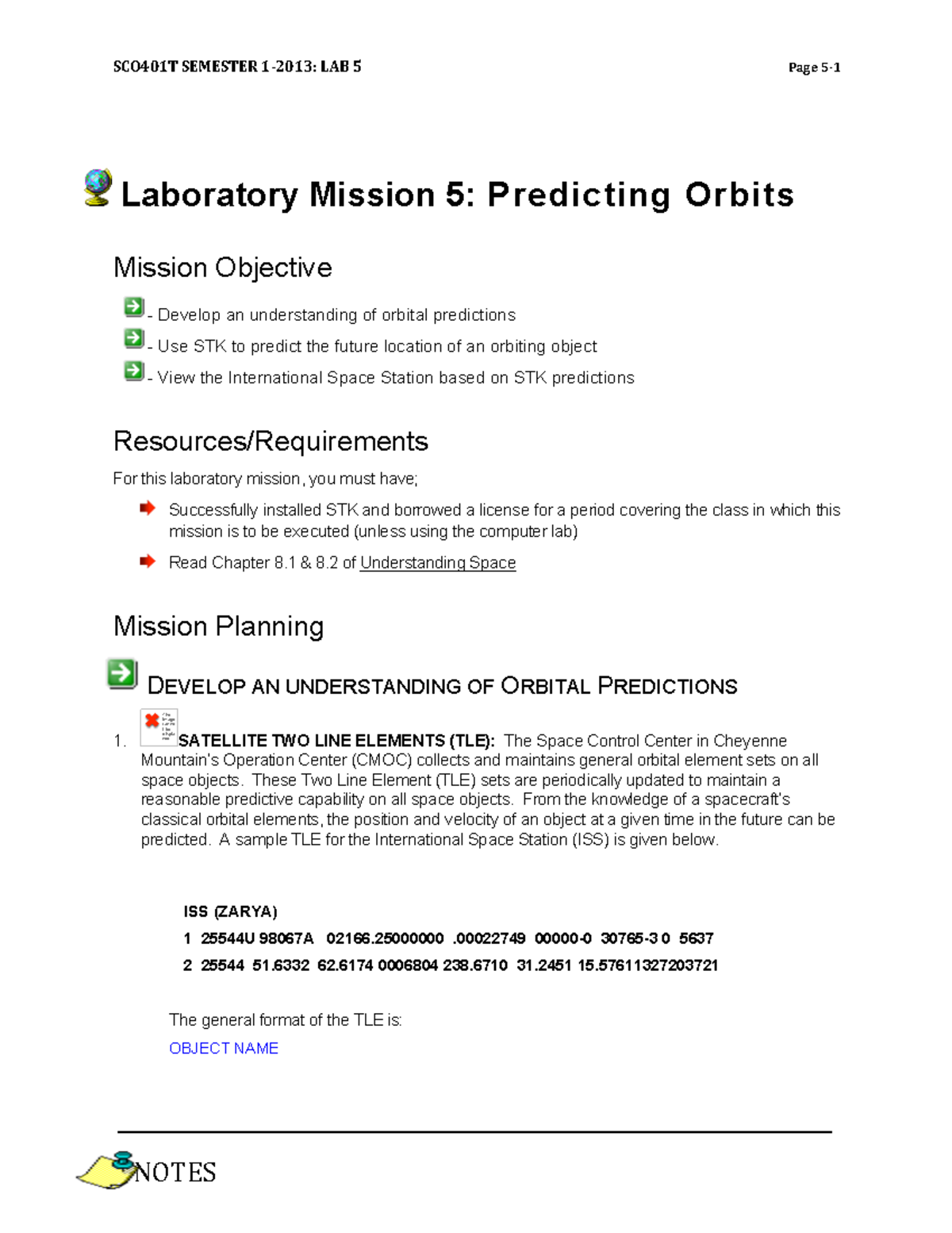 STK LAB 5 Laboratory Mission 0 Installing STK SCO401T SEMESTER 1