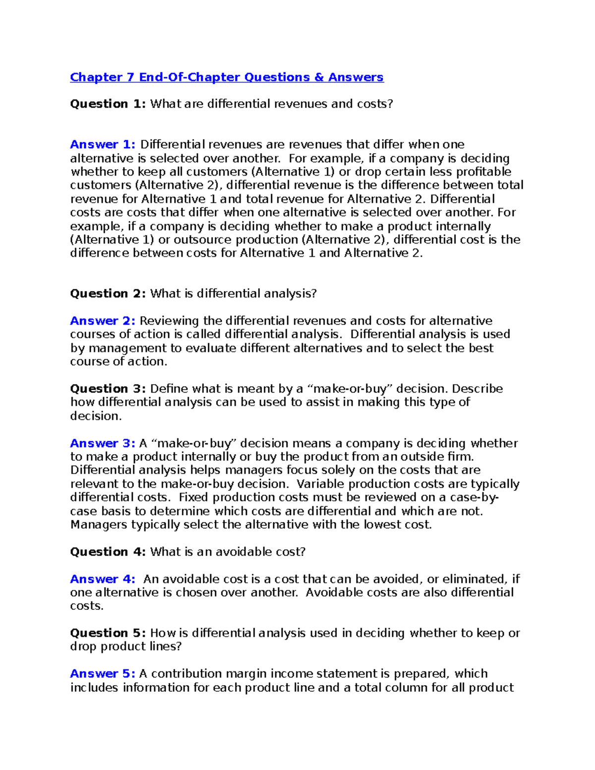 EOC Chapter 7 EOC Answers Chapter 7 EndOfChapter Questions