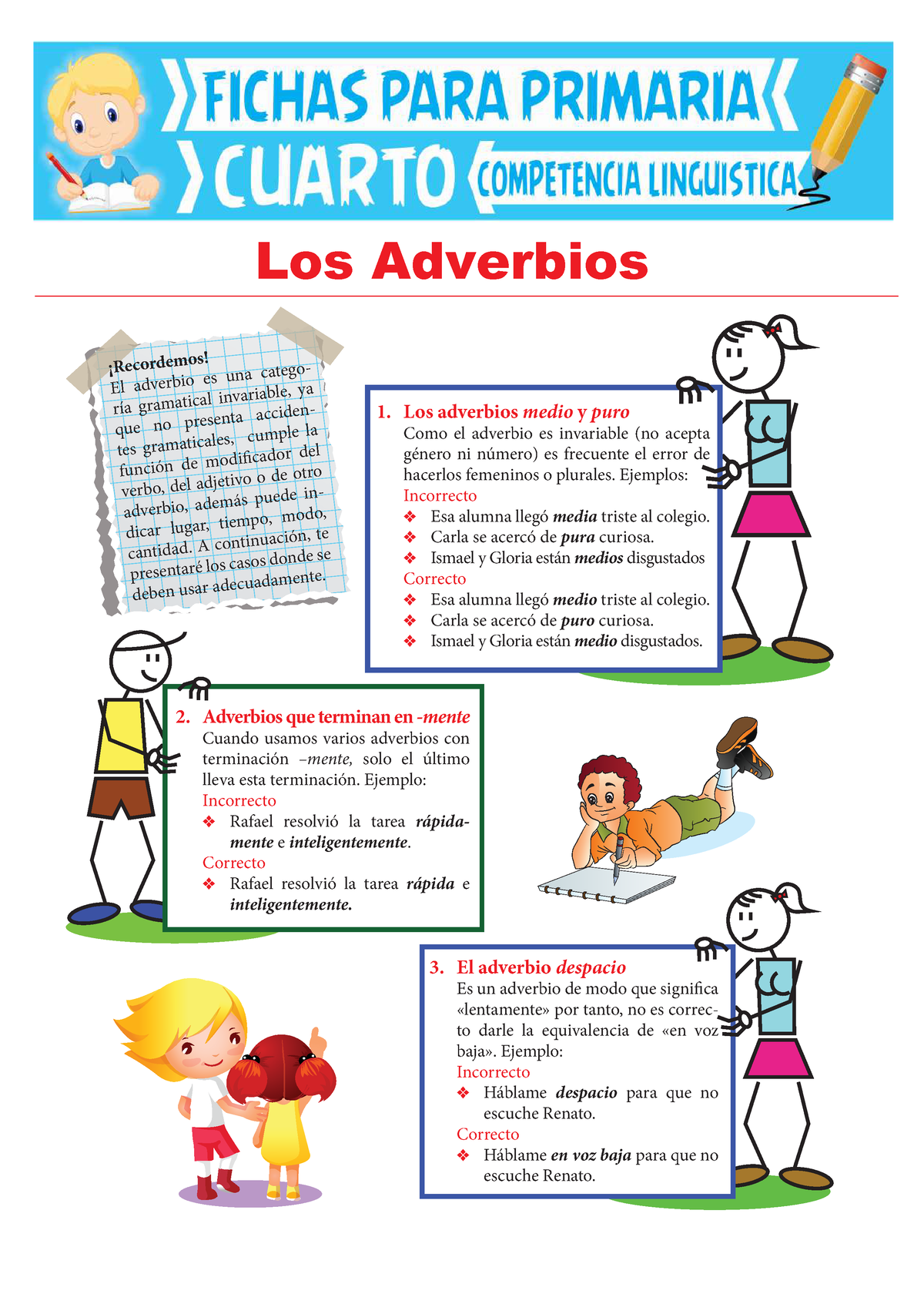 Los-Adverbios - Lectura - ¡Recordemos! El Adverbio Es Una Catego - Ría ...