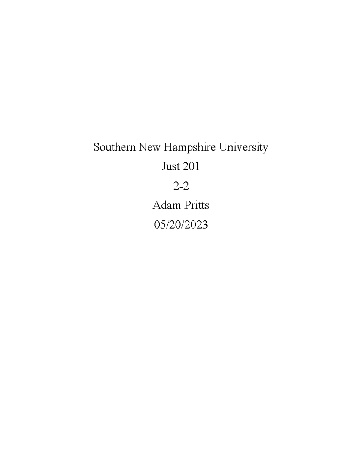 New Microsoft Word Document - JUS201 - SNHU - Studocu