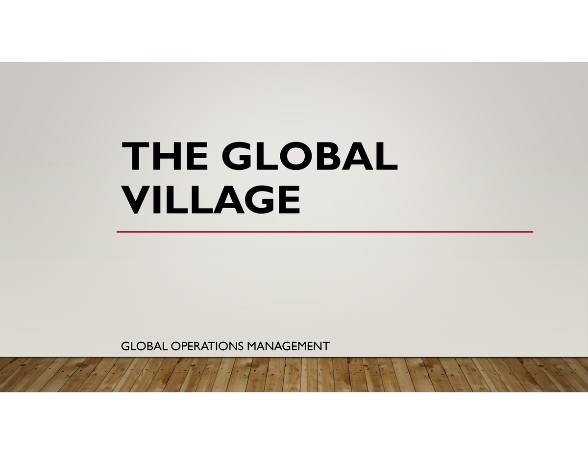 global village assignment pdf