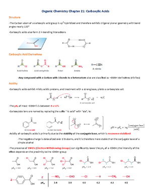 Chapter 20: Carboxylic Acid and their Derivatives Summary - SECTION 20 ...