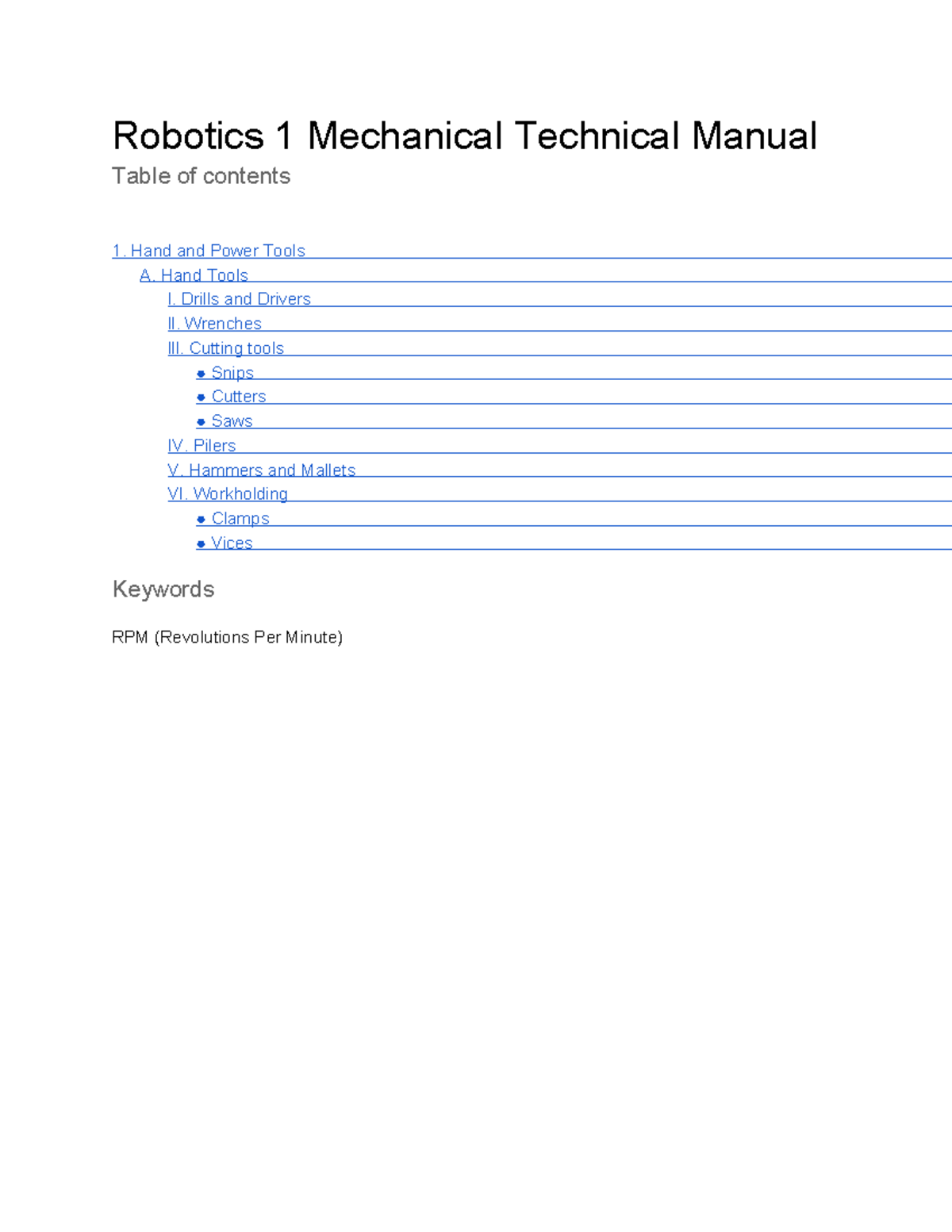 Robotics Technical Manual-2 - Robotics 1 Mechanical Technical Manual ...