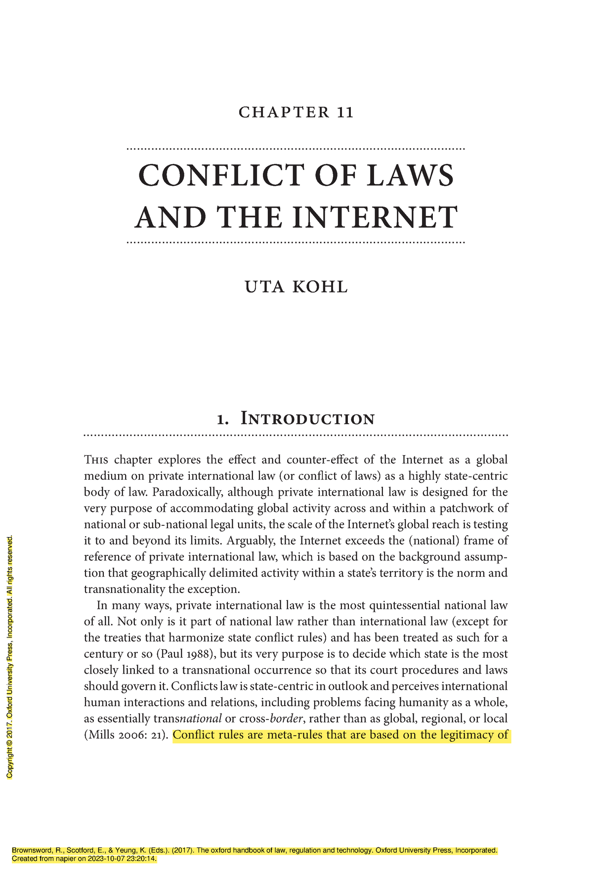 The Oxford Handbook Of Law, Regulation And Technol - Chapter 11 ...