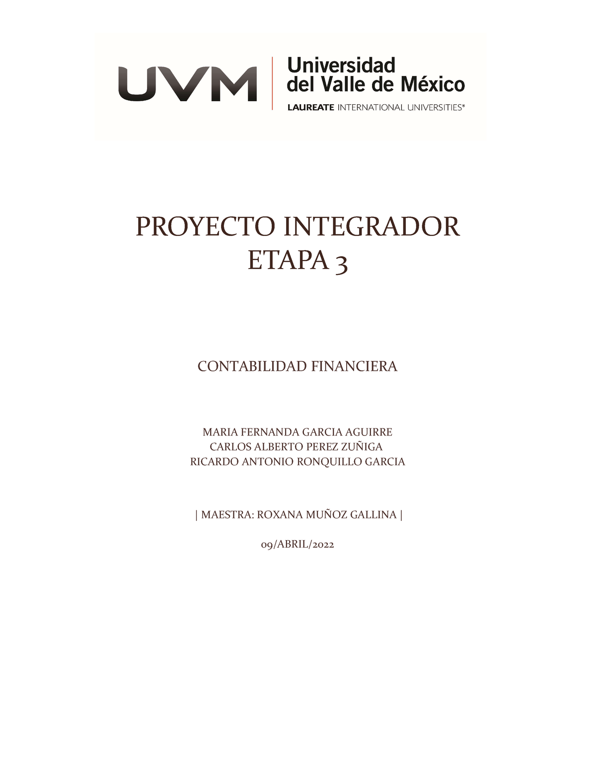 A8 Equipo 9 - Proyecto Integrador Etapa 3 - PROYECTO INTEGRADOR ETAPA 3 ...