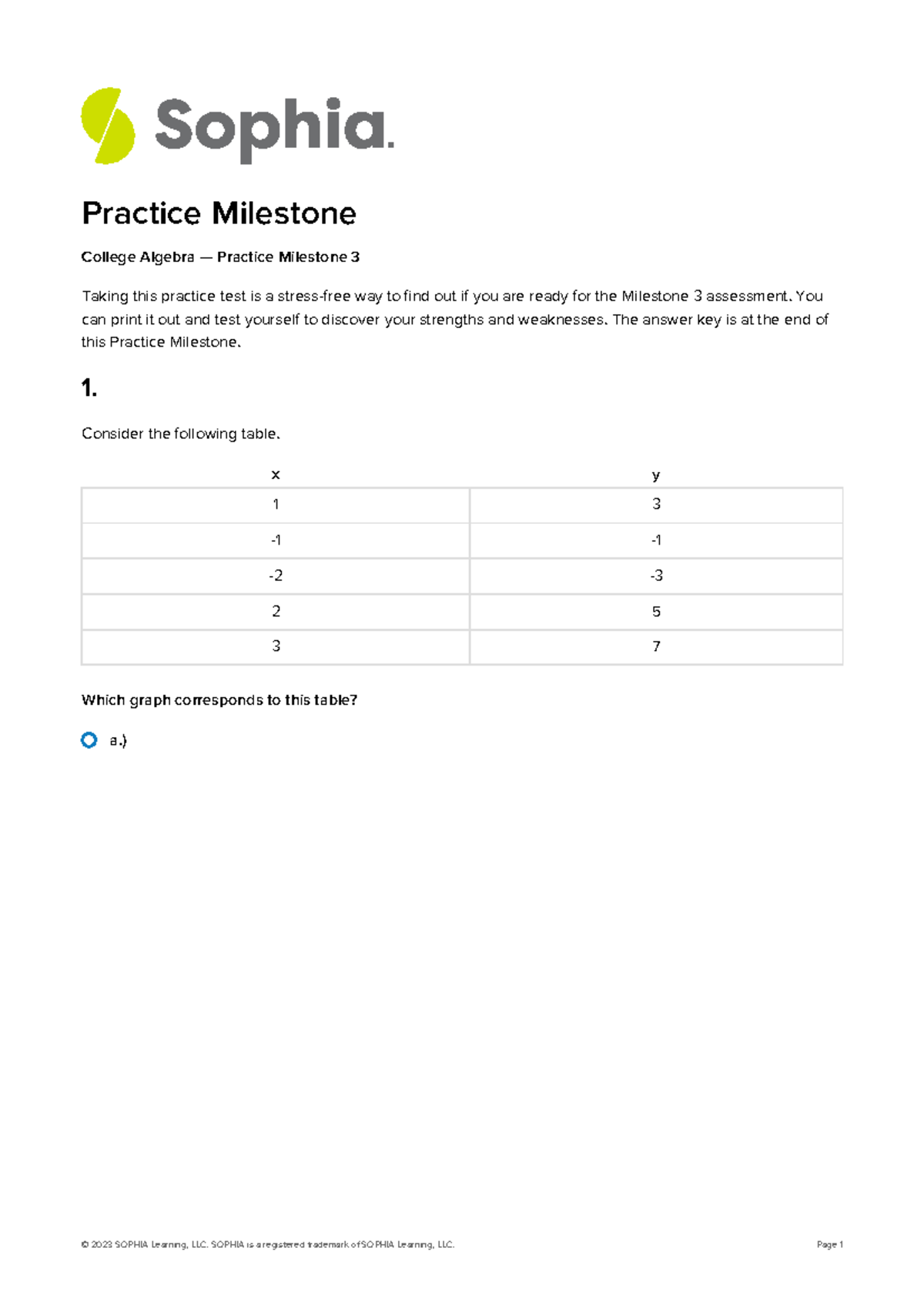 Ca1001 Unit 3 Practice Milestone - A.) Practice Milestone College ...