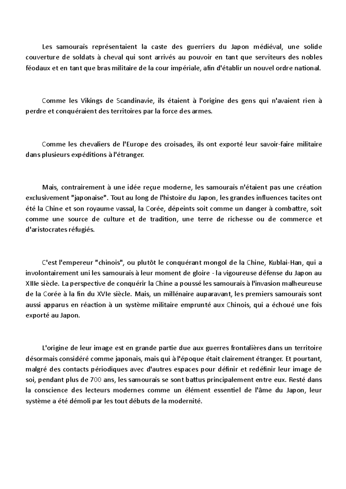 Les samouraïs - Les samouraïs représentaient la caste des guerriers du ...