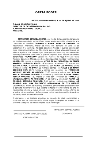 Carta-poder - Formato de Carta poder - CARTA PODER Ciudad de México ...