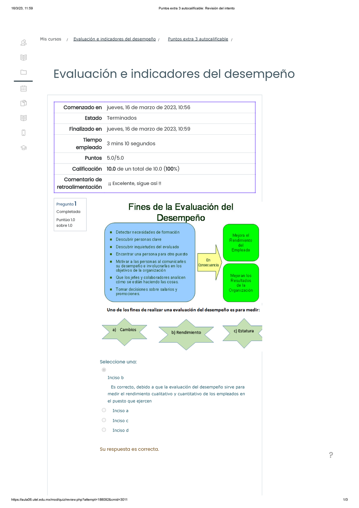 Puntos Extra 3 Autocalificable Revisión Del Intento - - Studocu