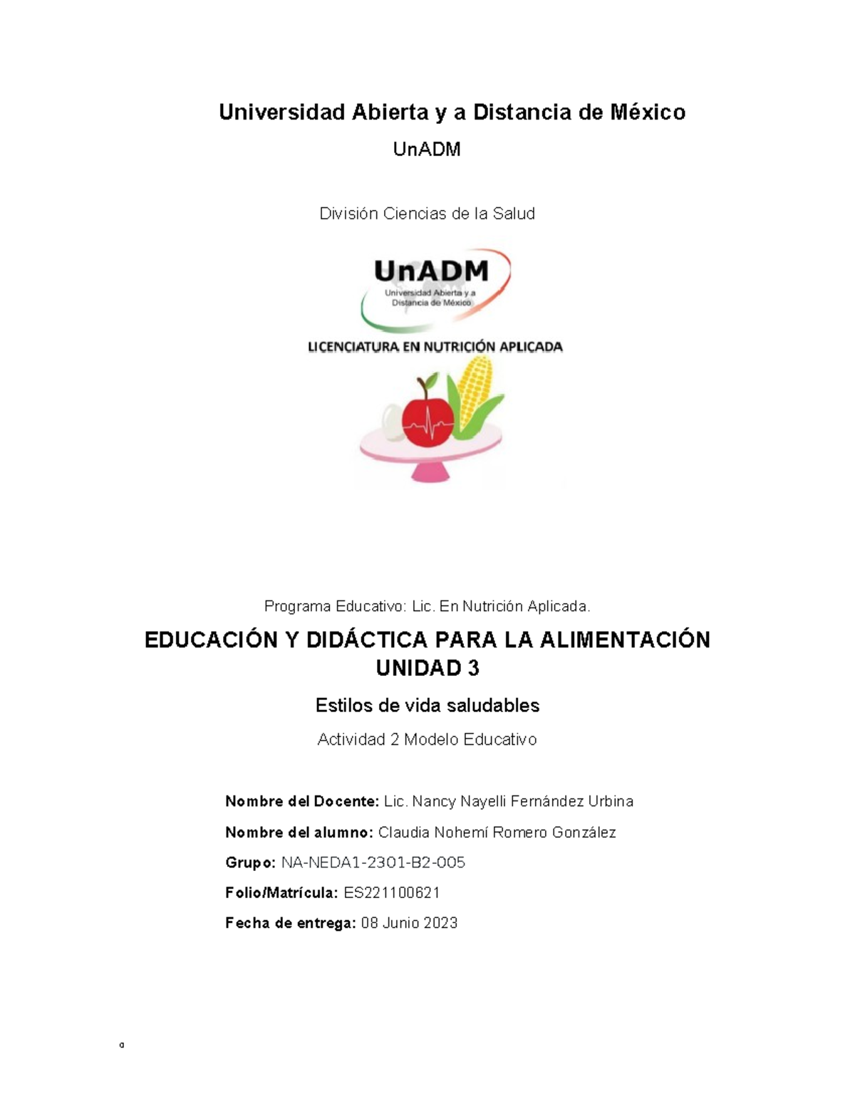 NEDA1 U3 A2 CLRG - Modelo educativo - Universidad Abierta y a Distancia ...
