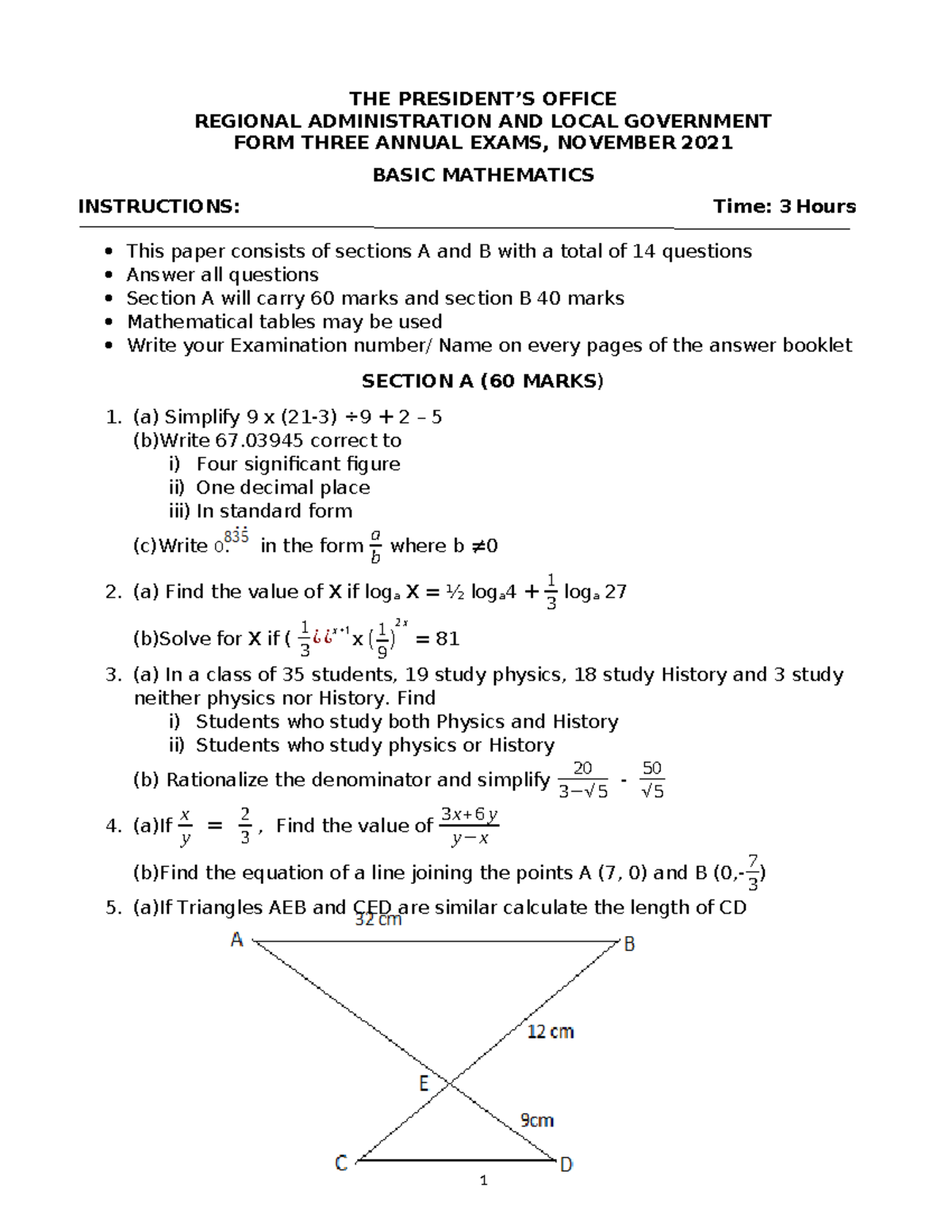 B. Maths F3 - Basically mathematics - THE PRESIDENT’S OFFICE REGIONAL ...