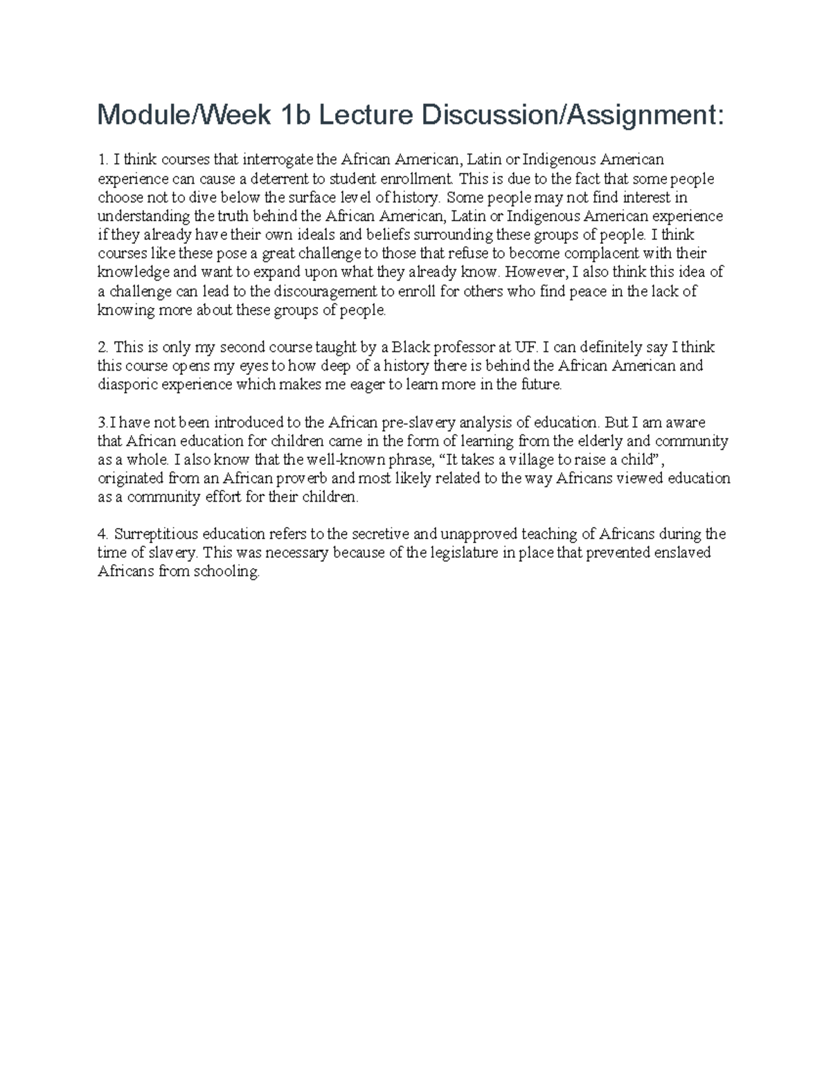 Lecture 1B Discussion Assignment studocu - Module/Week 1b Lecture ...