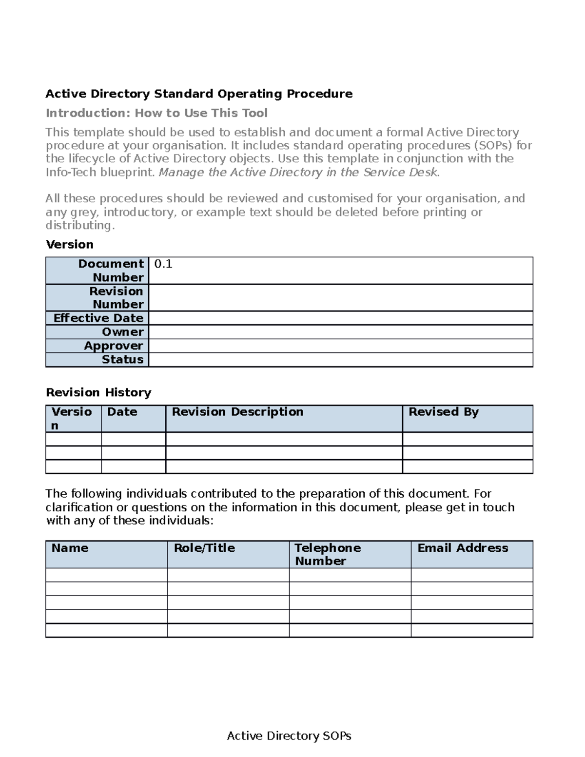 It Active Directory Standard Operating Procedure - Active Directory ...