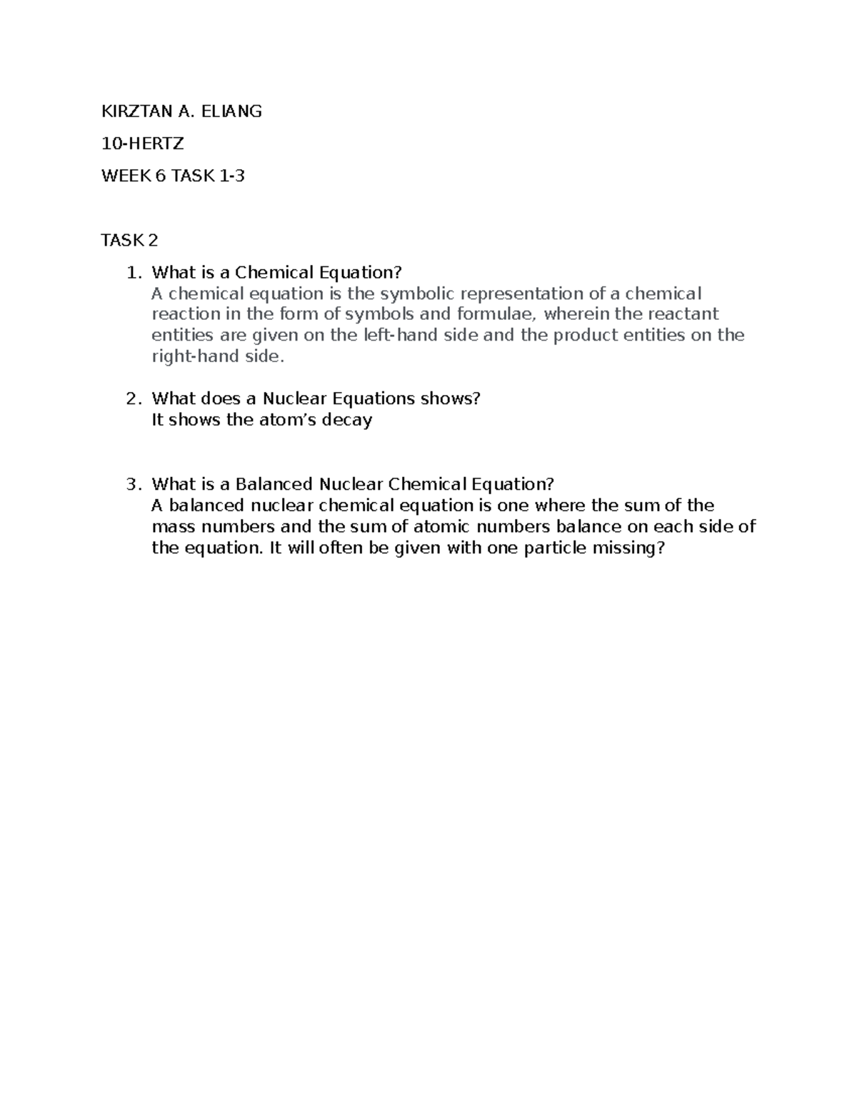 Activity WEEK 6 TASK 2 - physics what do you want why are you like this ...