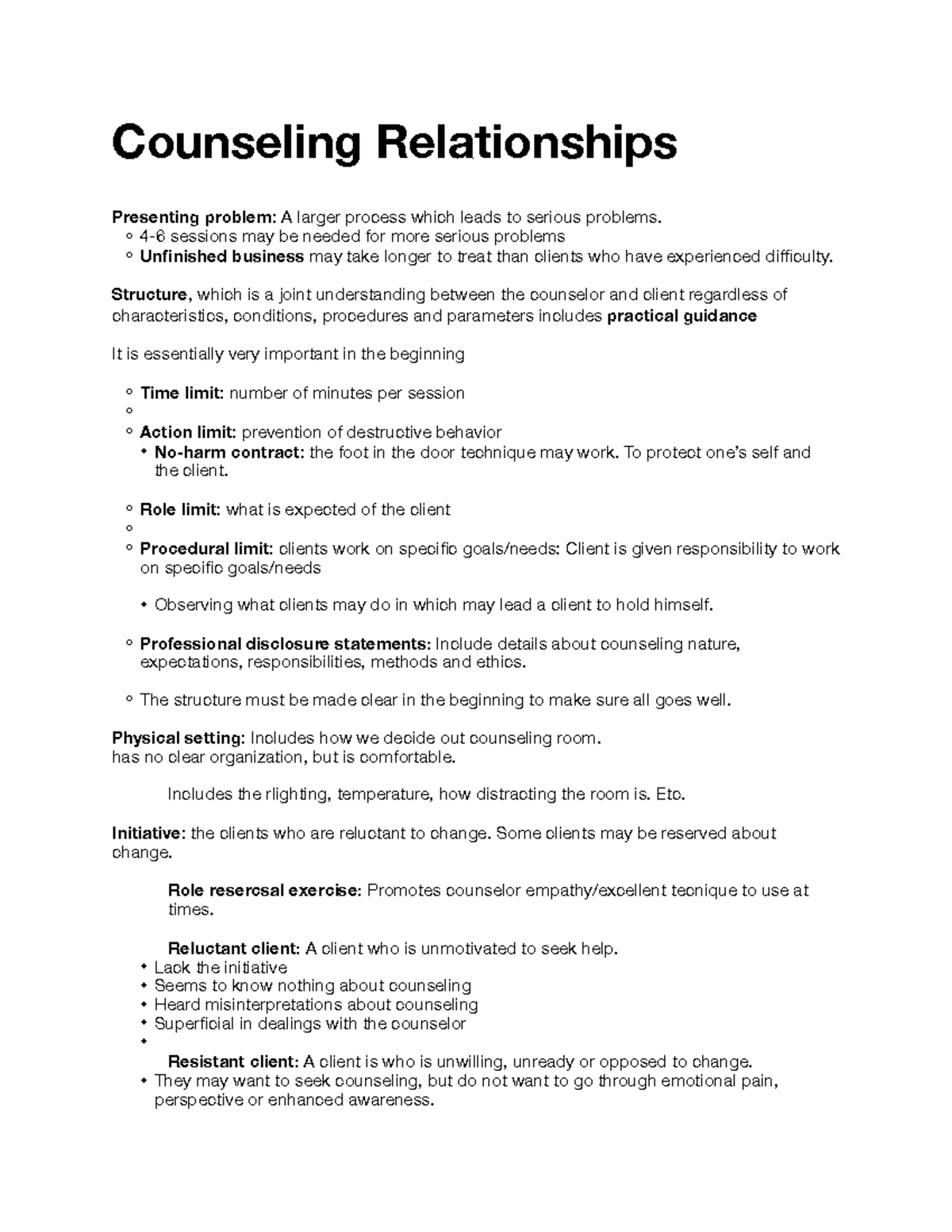 Counseling-Relationships - Counseling Relationships Presenting problem ...