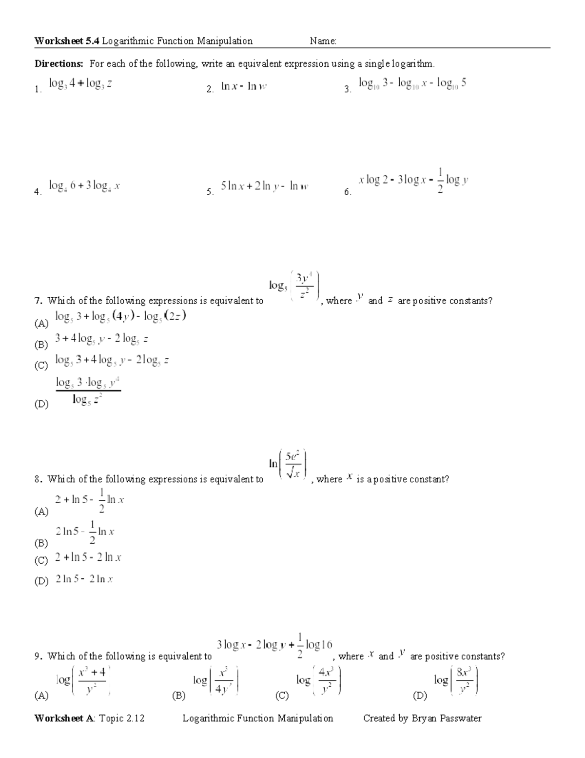 hw-5-4-log-function-manipulation-properties-worksheet-5-logarithmic