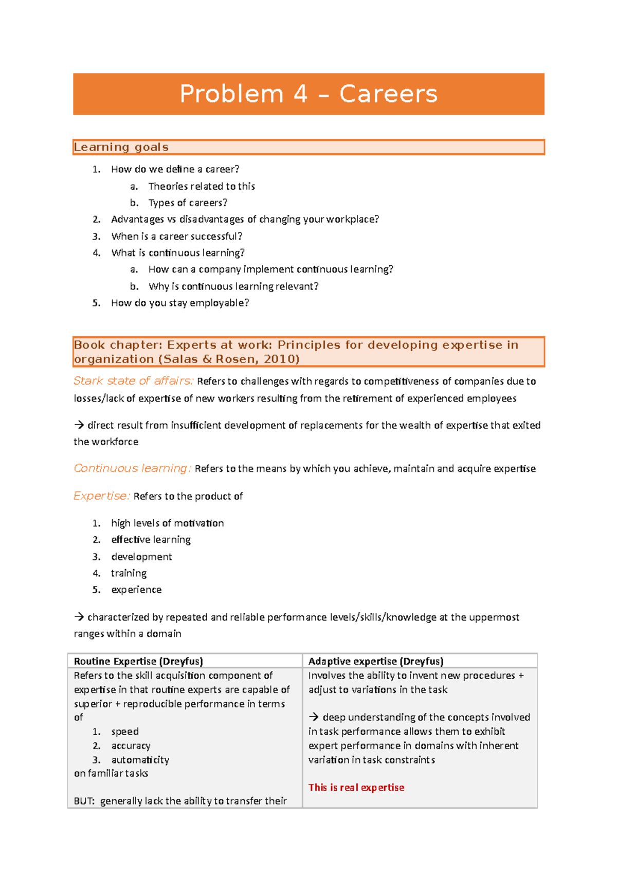 Problem 4 – Careers - Problem 4 – Careers Learning goals How do we ...