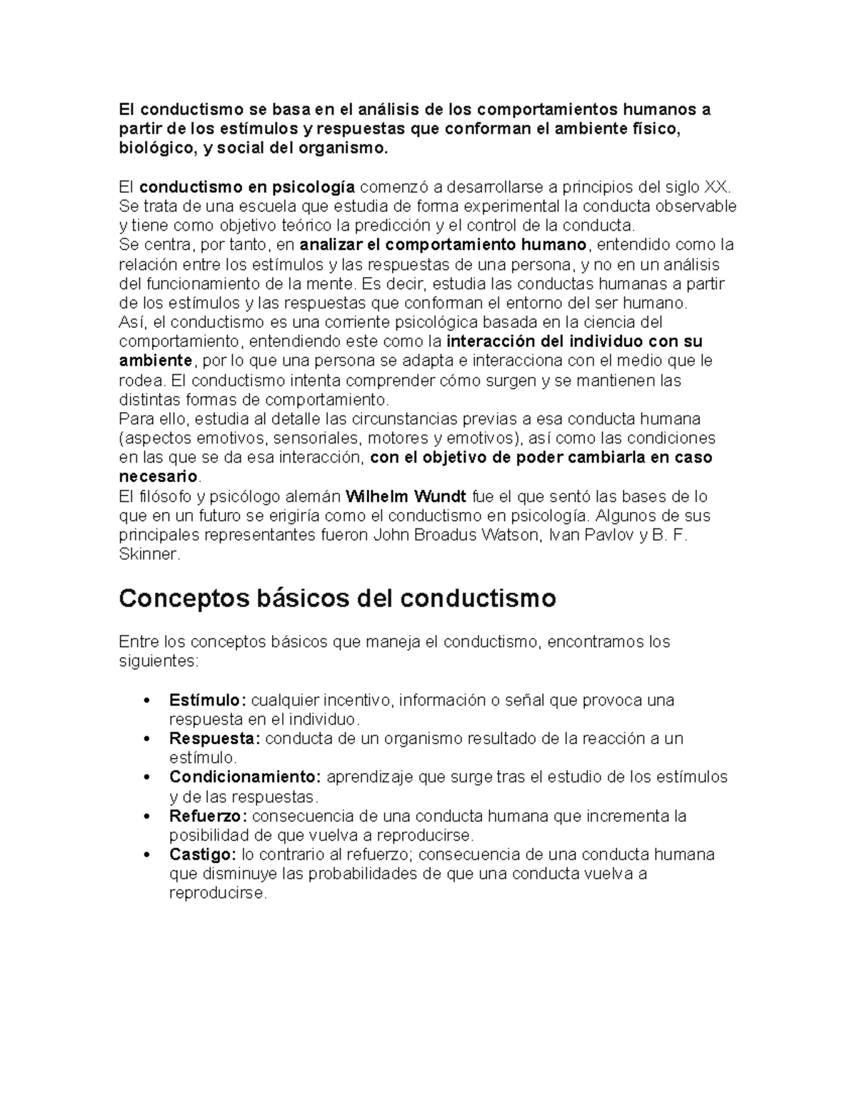 Conductismo Apunte El Conductismo Se Basa En El Análisis De Los Comportamientos Humanos A 4024