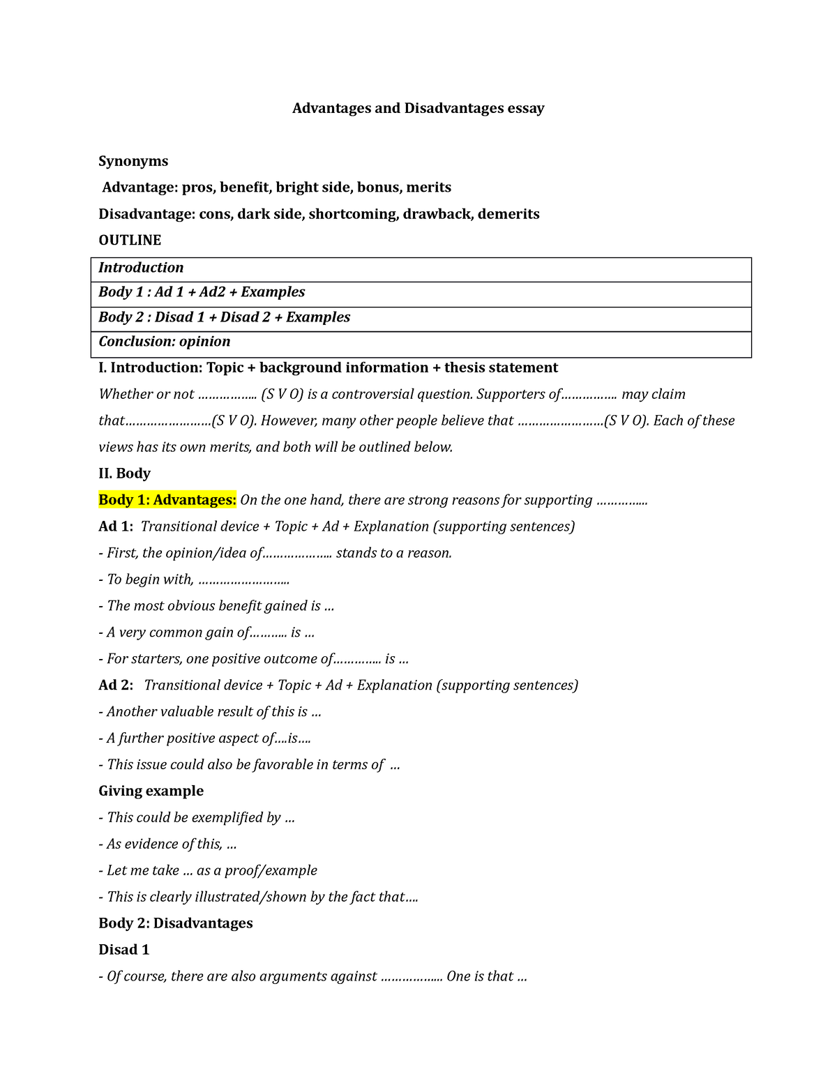 type-3-advatages-and-disadvantages-essay-advantages-and-disadvantages