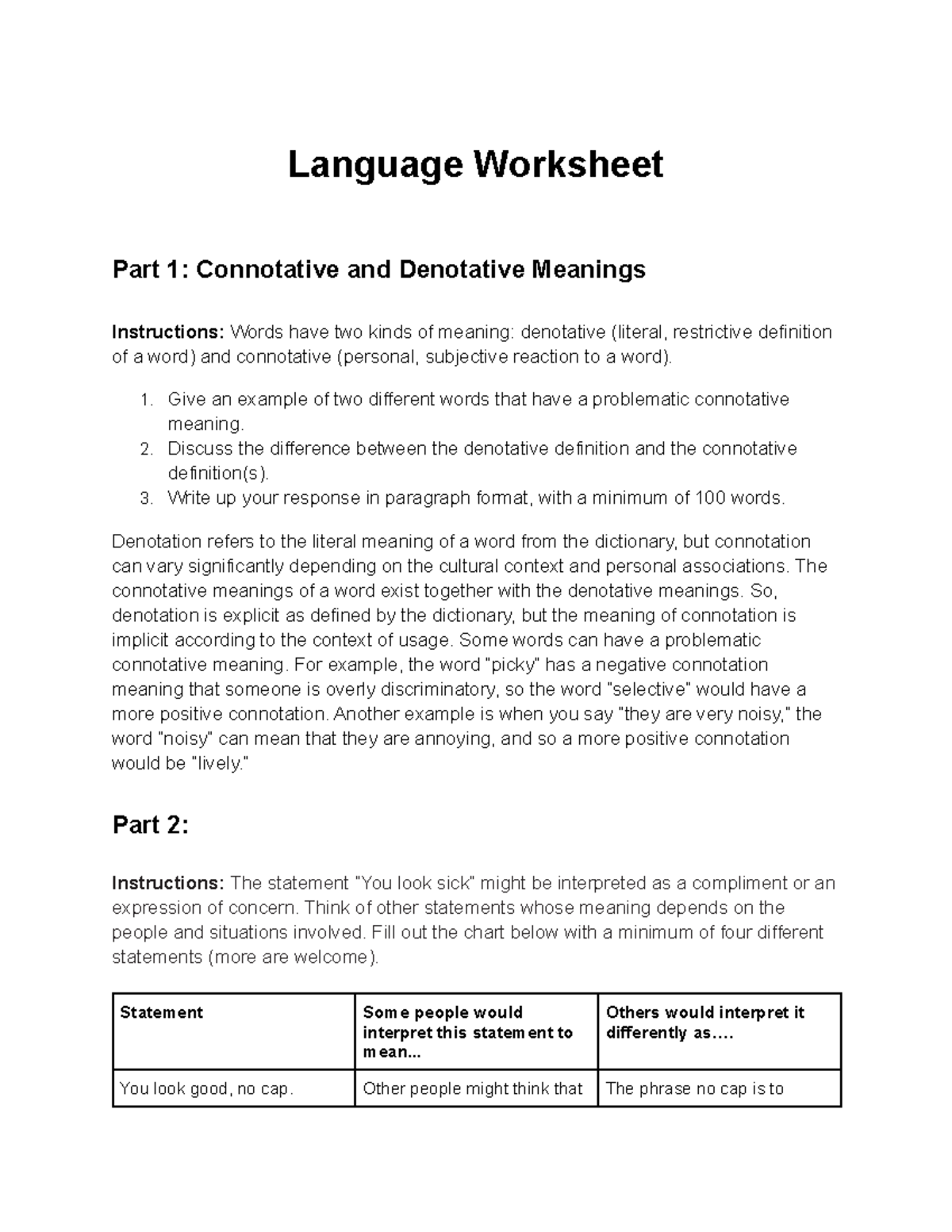 comm-100-language-worksheet-language-worksheet-part-1-connotative-and-denotative-meanings