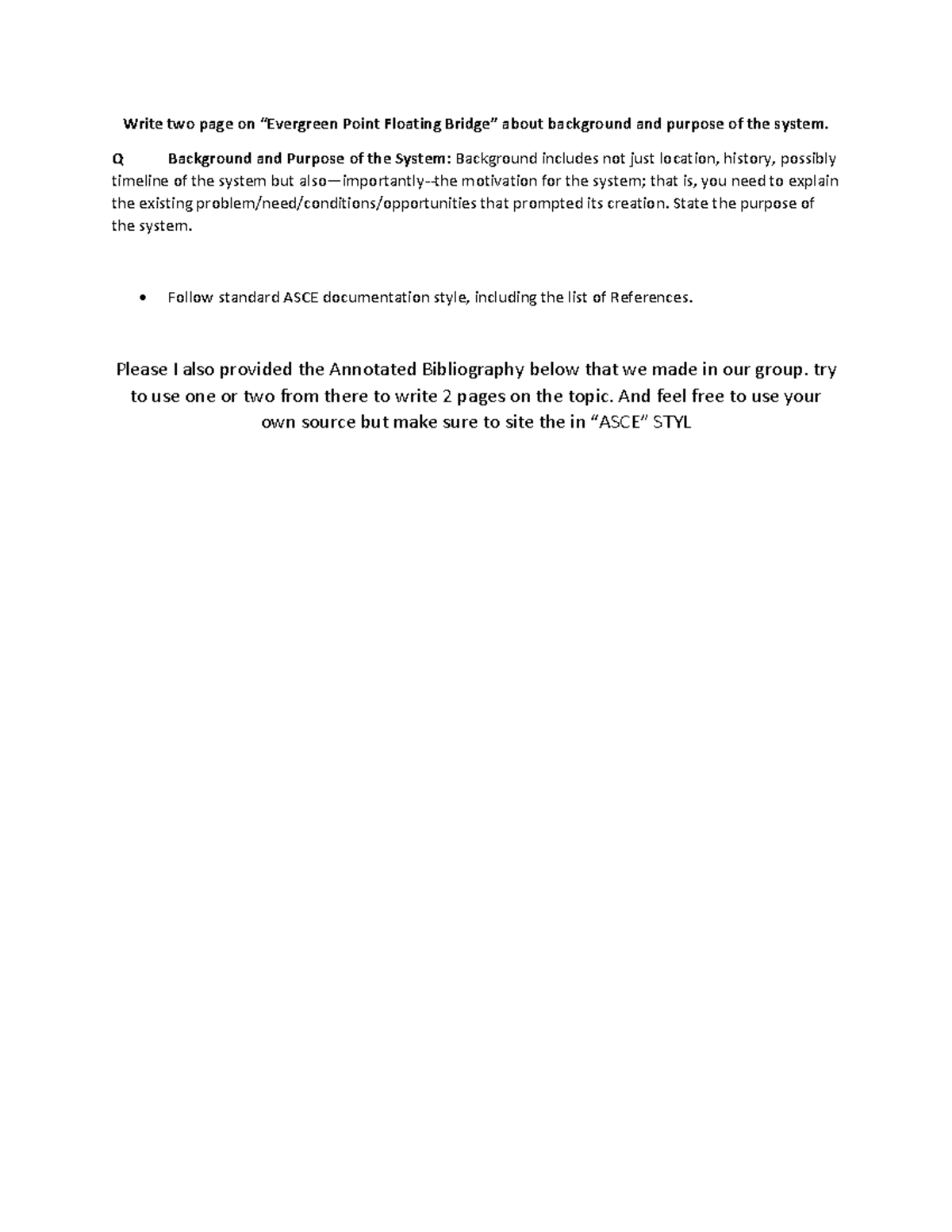 Write two page on (1) - essays - Write two page on “Evergreen Point ...