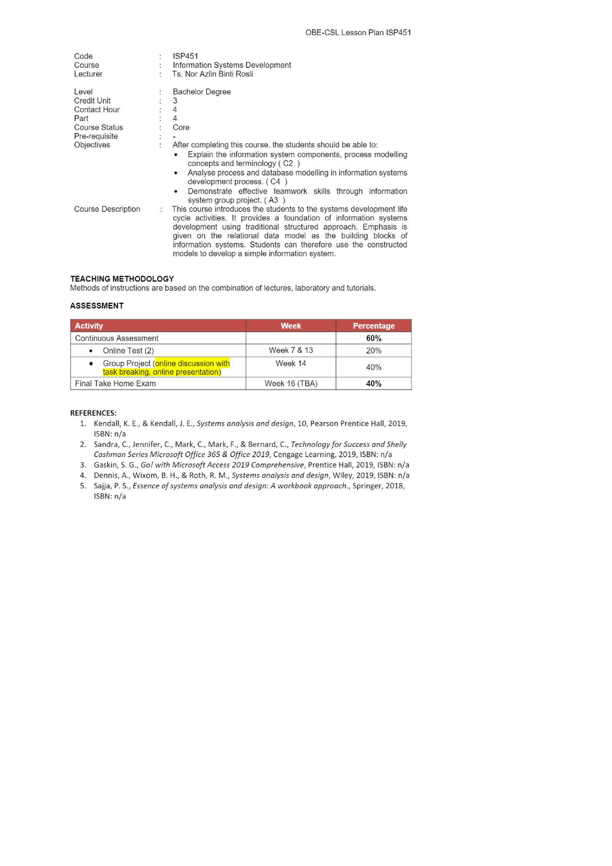 SOW ISP 451 - Coursework 2020/2021 - Information System 