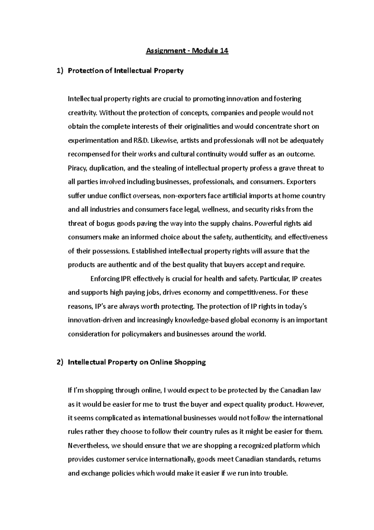 IP - Module 14 - Lecture notes 14 - Assignment - Module 14 1 ...