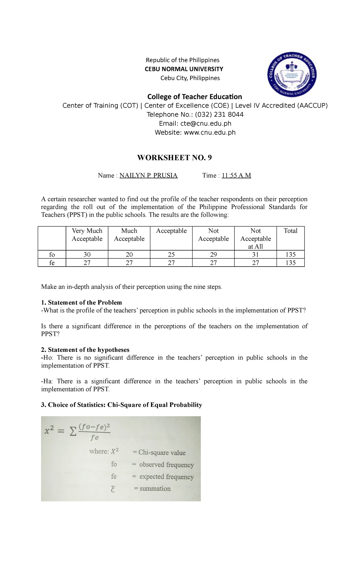 Worksheet 9 - This Is All About Statistics. - Republic Of The 