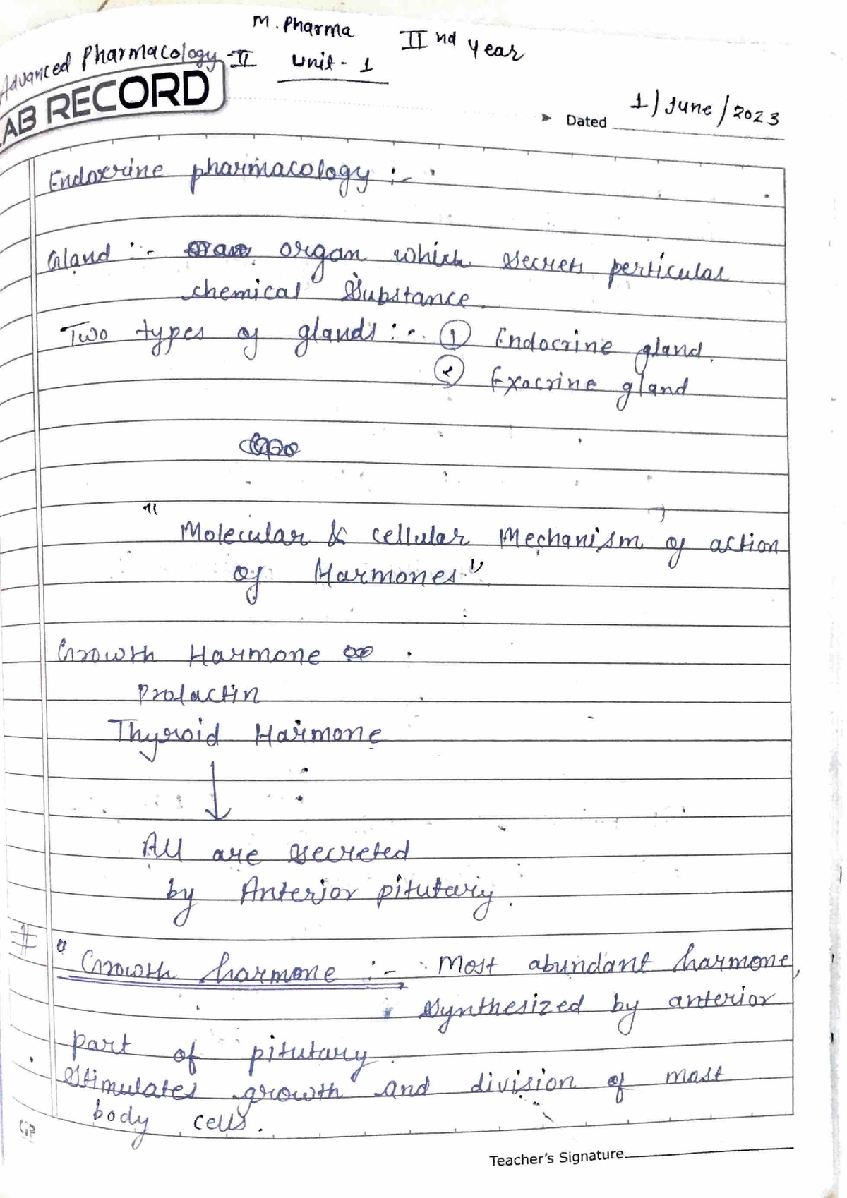 Advanced Pharmacology 2 Unit 1 ( M Pharm) - Masters In Pharmacology ...