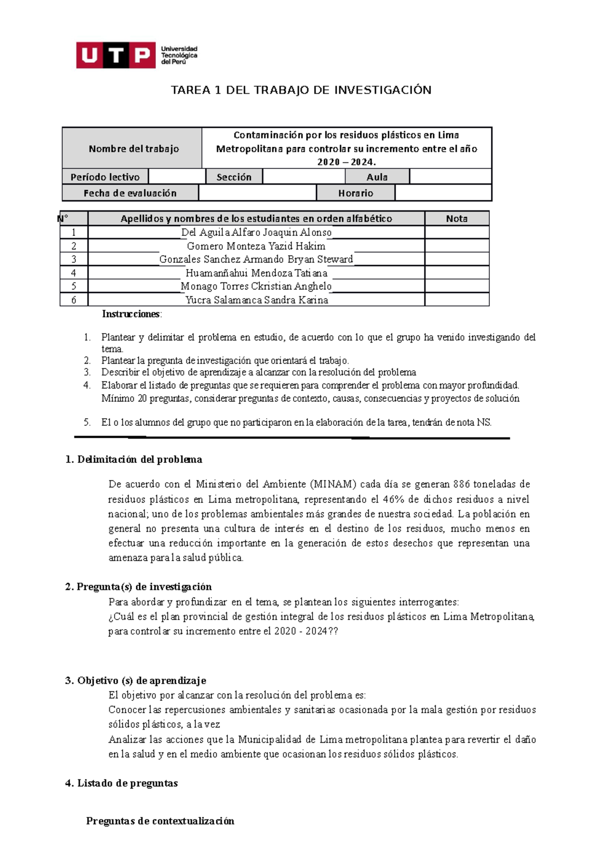 Semana 5 - Tarea 1 - Plantilla - Delimitación del tema de investigación ...