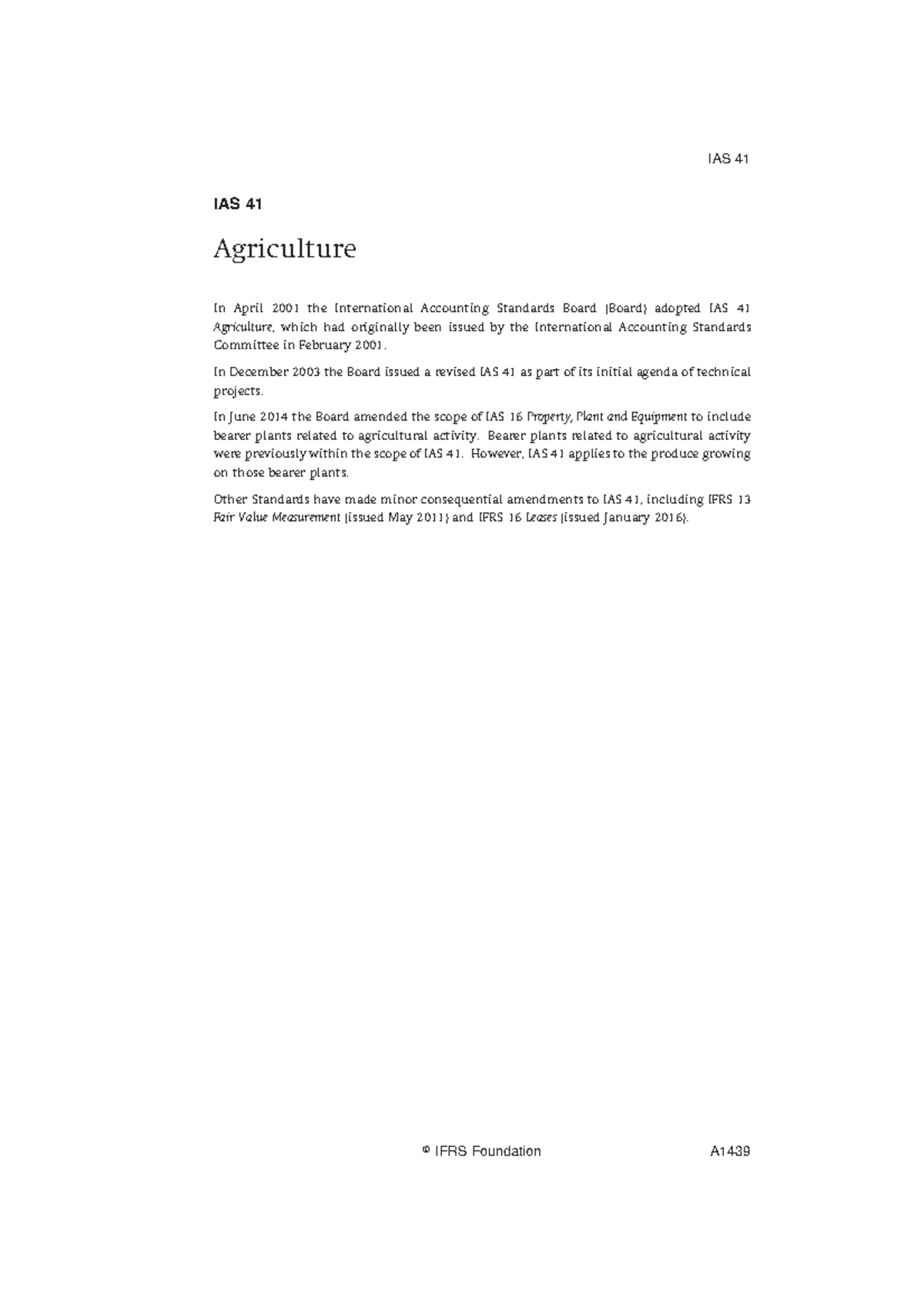 IAS41 - IAS 41 Agriculture In April 2001 The International Accounting ...